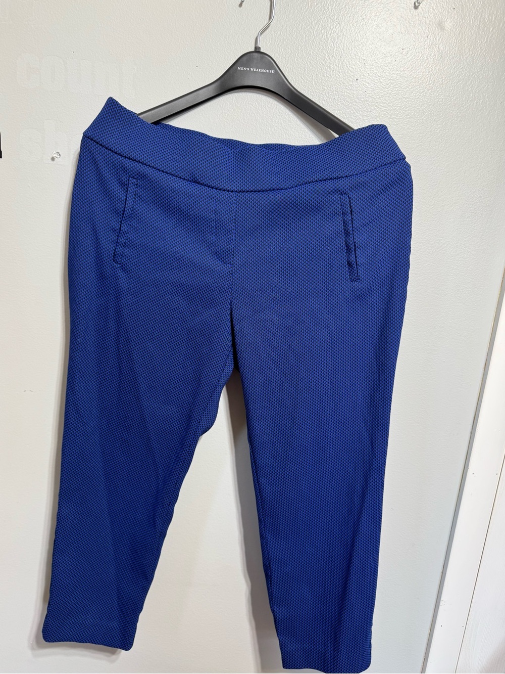 Apt 9 Essentials Women's Royal Blue Textured Ankle Pants - Picture 11 of 11